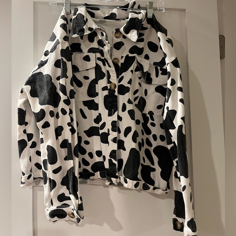 Over Kleshas Cow print button up jacket